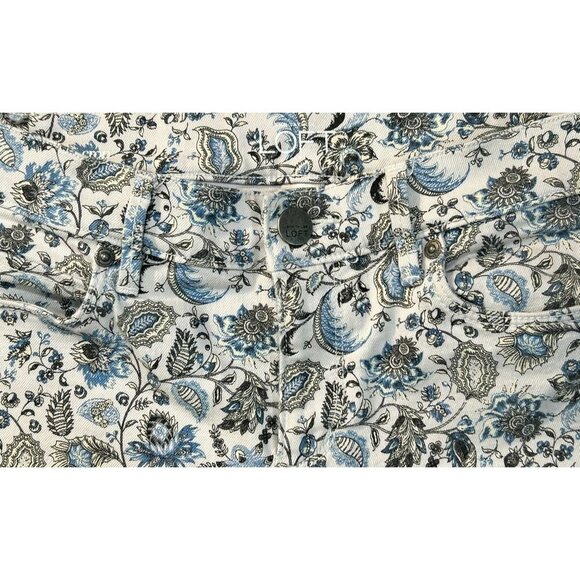 LOFT White Floral Paisley Modern Crop‎ Jeans Size 2 - Picture 6 of 6